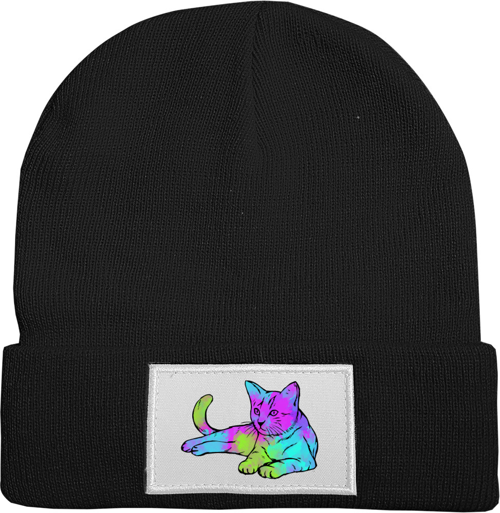 Hat with Patch - Акварельный кот - Mfest