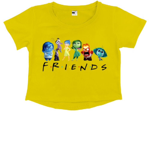 Kids' Premium Cropped T-Shirt - Friends with thoughts inside out - Mfest