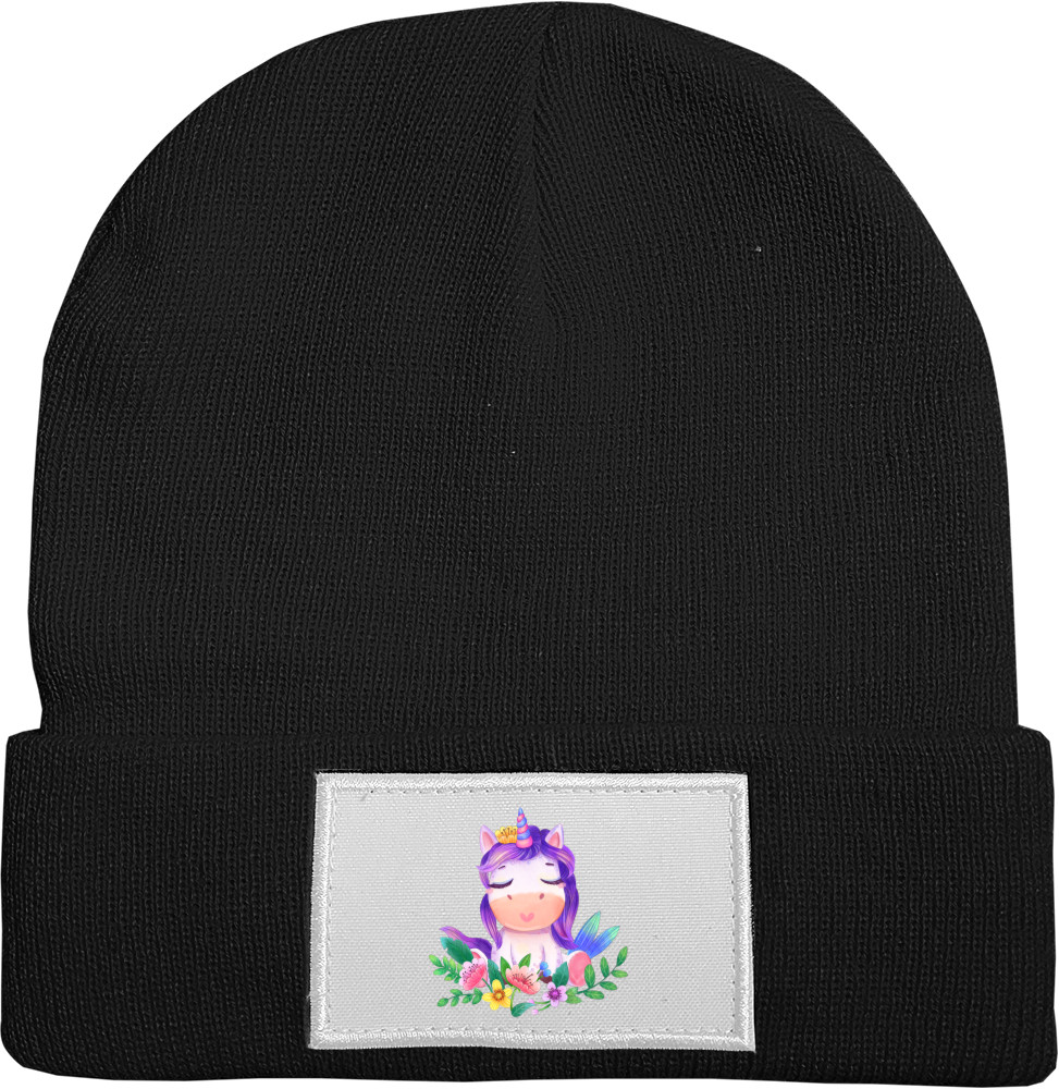 Hat with Patch - Единорог в цветах - Mfest