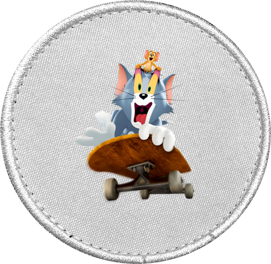 Tom and Jerry on a skateboard