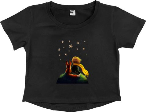 Women's Cropped Premium T-Shirt - The Little Prince and the Fox - Mfest