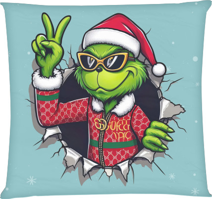 Square Throw Pillow - Grinch Hello - Mfest