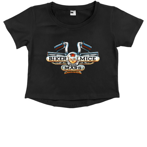 Kids' Premium Cropped T-Shirt - Biker Mice from Mars Logo - Mfest