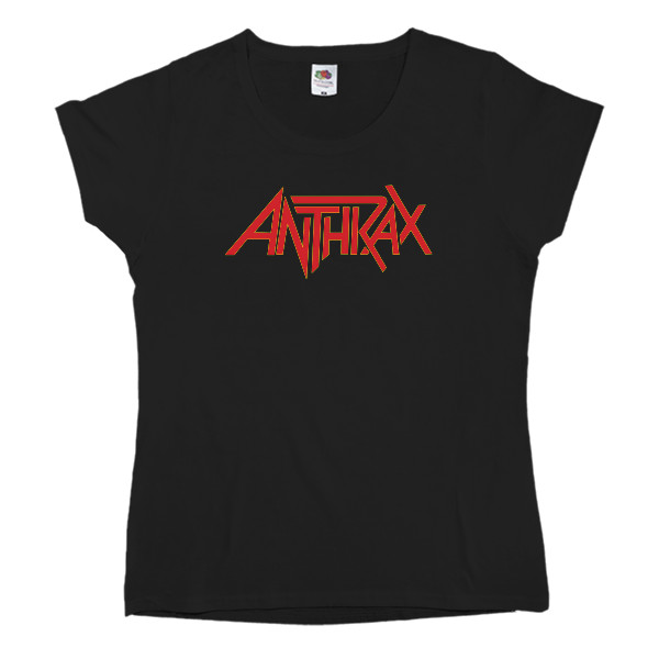 Футболка Классика Женская Fruit of the loom - Anthrax logo - Mfest