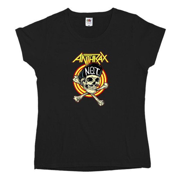 Футболка Классика Женская Fruit of the loom - Anthrax Skull logo - Mfest