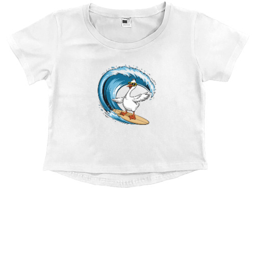 Kids' Premium Cropped T-Shirt - Sufing Goose - Mfest