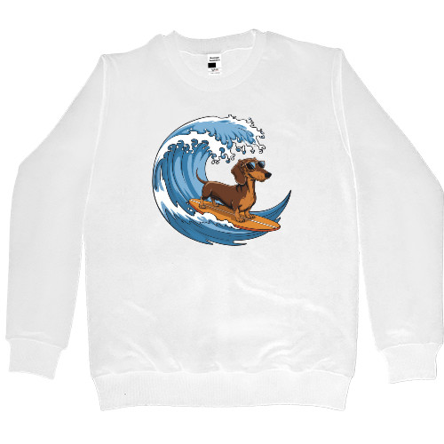 Kids' Premium Sweatshirt - Surfing Dachshund - Mfest