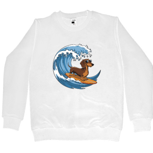 Men’s Premium Sweatshirt - Surfing Dachshund - Mfest