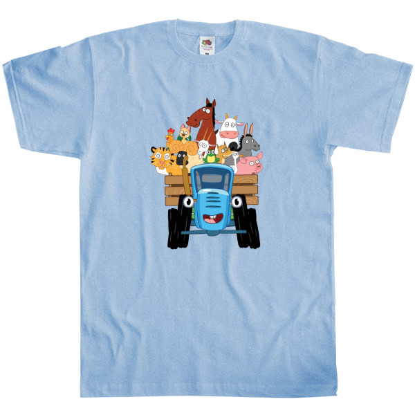 Men's T-Shirt Fruit of the loom - Blue tractor 4 - Mfest