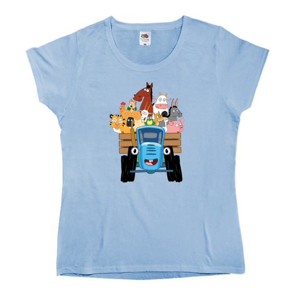 Women's T-shirt Fruit of the loom - Blue tractor 4 - Mfest