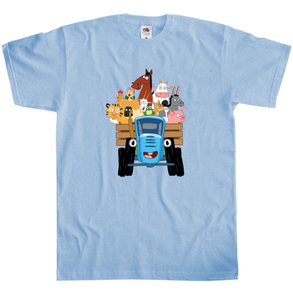 Kids' T-Shirt Fruit of the loom - Blue tractor 4 - Mfest