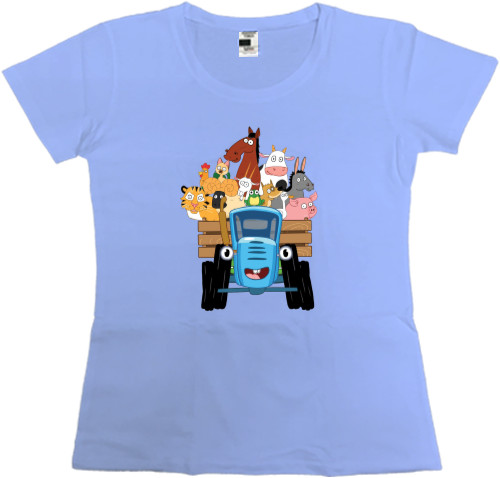 Women's Premium T-Shirt - Blue tractor 4 - Mfest