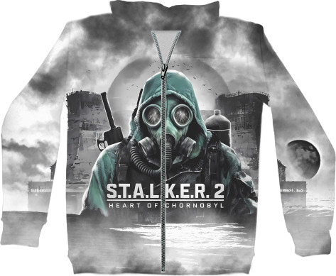 Unisex Zip-through Hoodie 3D - Stalker 2 heart of Chornobyl - Mfest