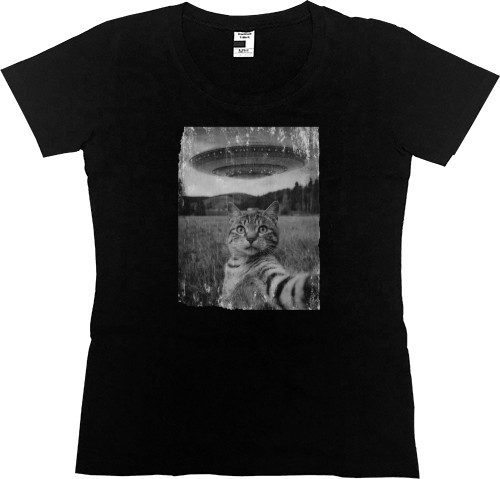 Women's Premium T-Shirt - Cat & UFO - Mfest