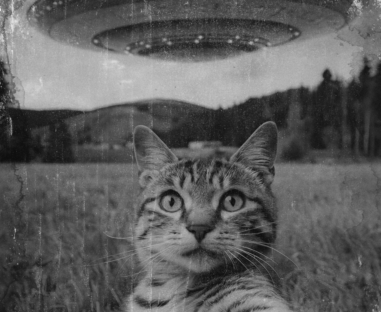 Mouse Pad - Cat & UFO - Mfest