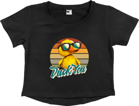 Women's Cropped Premium T-Shirt - Duck You - Mfest