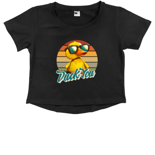 Kids' Premium Cropped T-Shirt - Duck You - Mfest