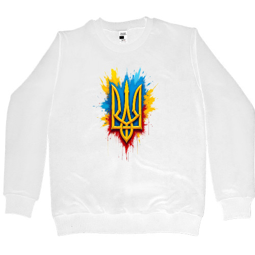 Women's Premium Sweatshirt - Герб України з плямами фарби - Mfest