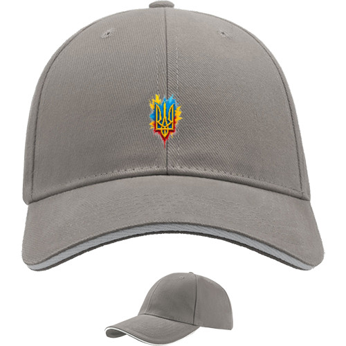 Sandwich Baseball Cap - Герб України з плямами фарби - Mfest