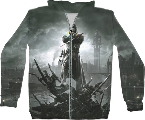 Kids' Zip-through Hoodie 3D - Dishonored 9 - Mfest