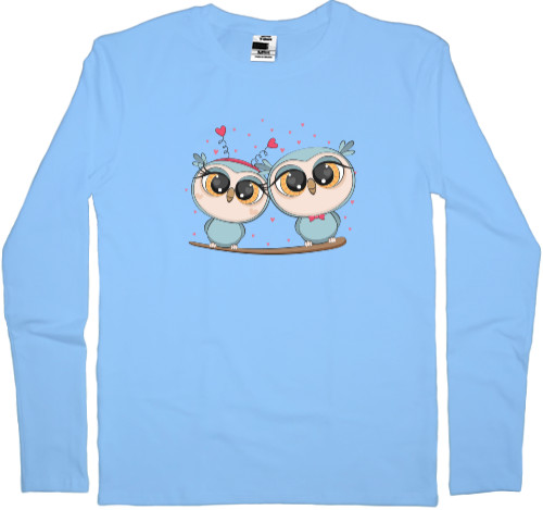 Kids' Longsleeve Shirt - Owls in Love - Mfest