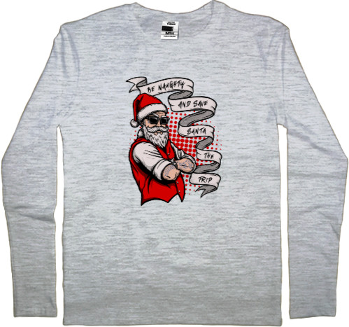 Men's Longsleeve Shirt - Be Naughty and save Santa the trip - Mfest