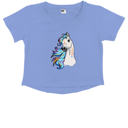 Kids' Premium Cropped T-Shirt - Horse 2 - Mfest