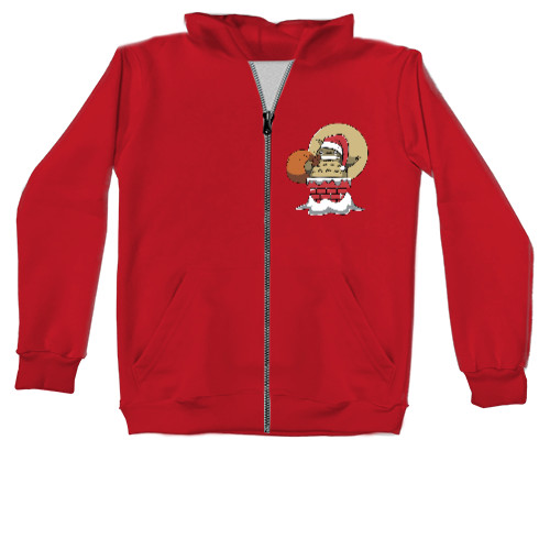 Kids' Zip-through Hoodie - My Neighbor Santa - Mfest