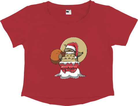 Women's Cropped Premium T-Shirt - My Neighbor Santa - Mfest