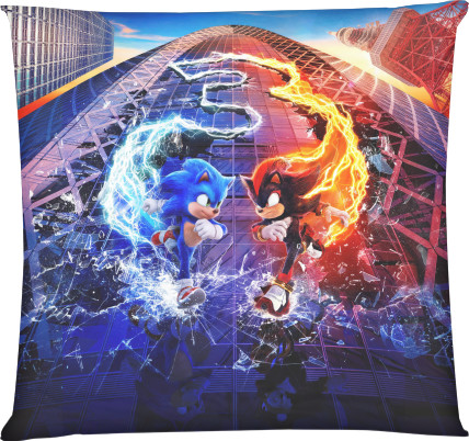 Square Throw Pillow - Sonic the Hedgehog 3 - Mfest