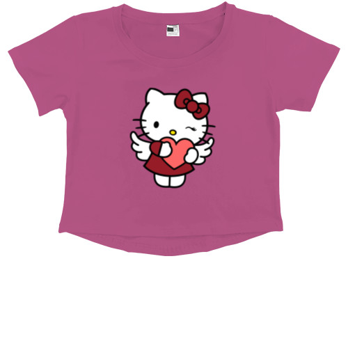 Kids' Premium Cropped T-Shirt - Kitty angel - Mfest