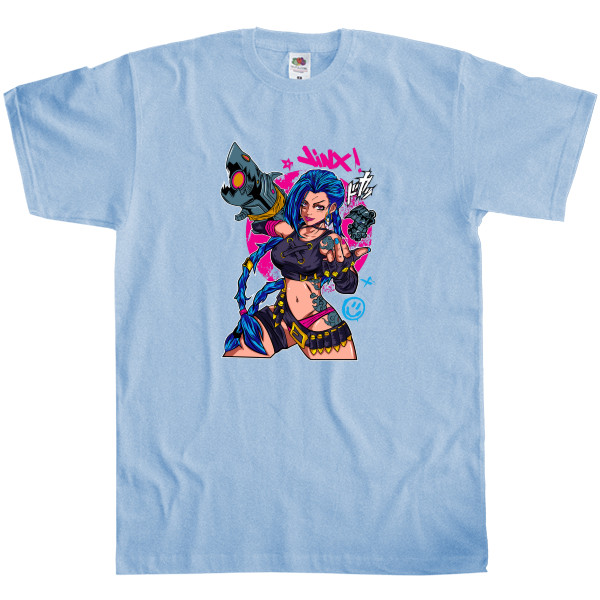 Men's T-Shirt Fruit of the loom - Jinx in League of Legends - Mfest