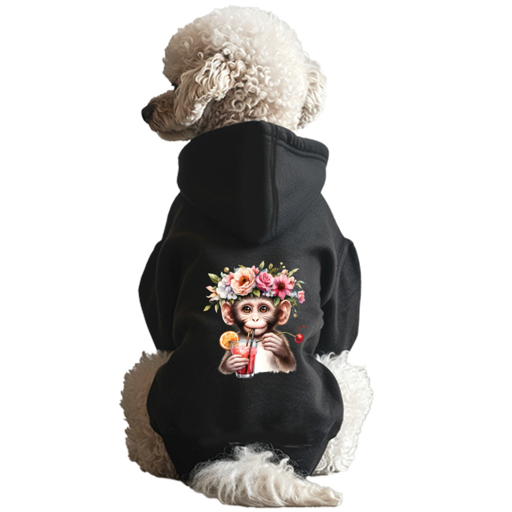 Hoodies for dogs - Monkey with a cocktail - Mfest