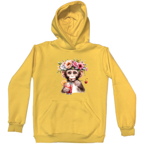 Другие животные - Hoodie Premium Unisex - Monkey with a cocktail - Mfest