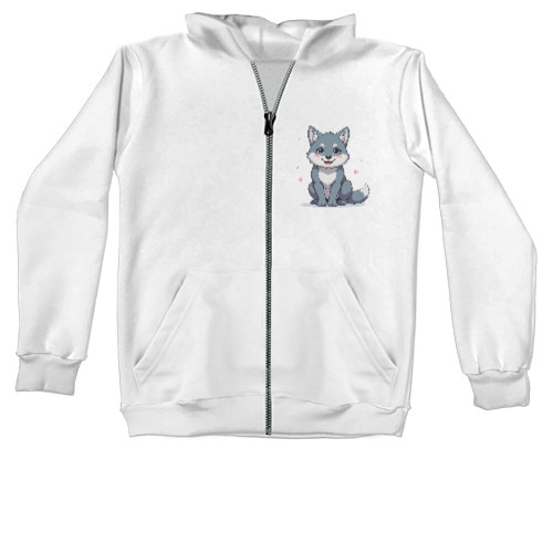 Kids' Zip-through Hoodie - Милий вовк - Mfest