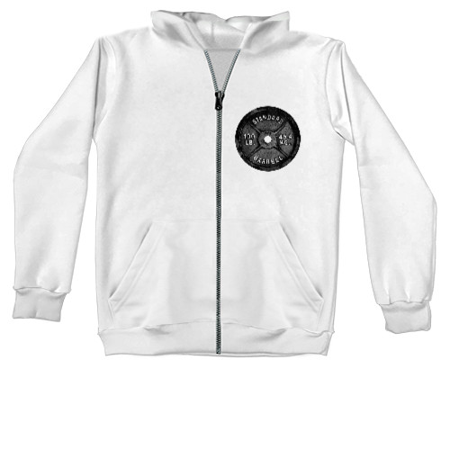 Kids' Zip-through Hoodie - Barbell Disk - Mfest