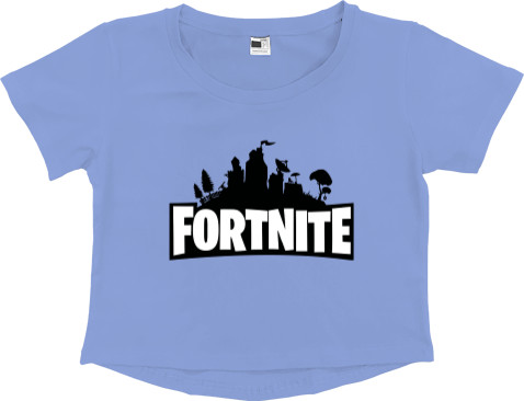 Women's Cropped Premium T-Shirt - Fortnite logo - Mfest