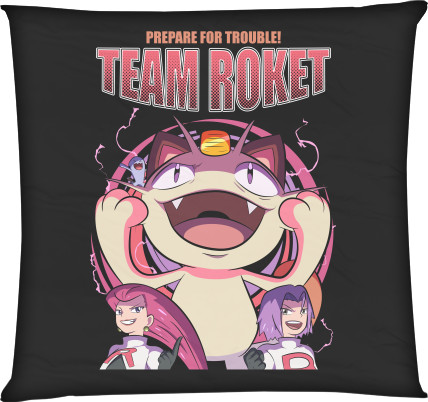 Square Throw Pillow - Team Rocket - Mfest