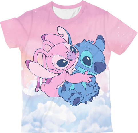 Kids' T-Shirt 3D - Stich i Angel 2 - Mfest