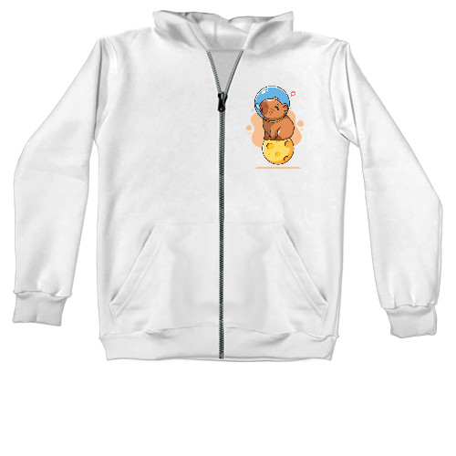 Unisex Zip-through Hoodie - Capybara astronaut - Mfest