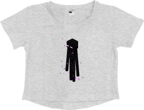 Women's Cropped Premium T-Shirt - Enderman - Mfest