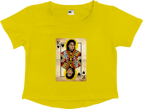 Women's Cropped Premium T-Shirt - Michael Jackson playing card - Mfest