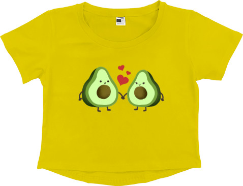 Women's Cropped Premium T-Shirt - Avocados in Love - Mfest