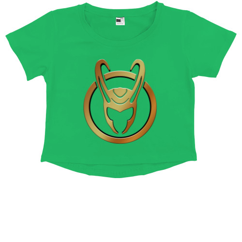 Women's Cropped Premium T-Shirt - Loki Helmet - Mfest