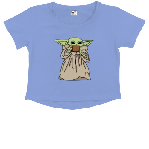 Kids' Premium Cropped T-Shirt - Baby Yoda - Mfest