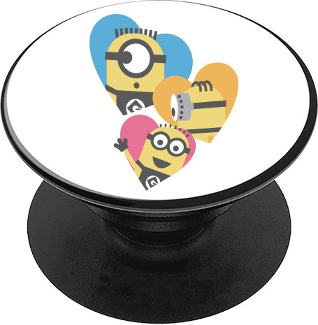 PopSocket Подставка для мобильного - Миньоны из сердечек - Mfest