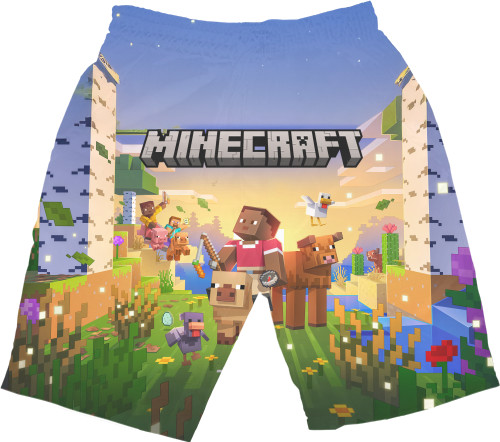 Шорты 3D Детские - Minecraft Spring to Life - Mfest Шорты 3D Детские - Minecraft Spring to Life - Mfest