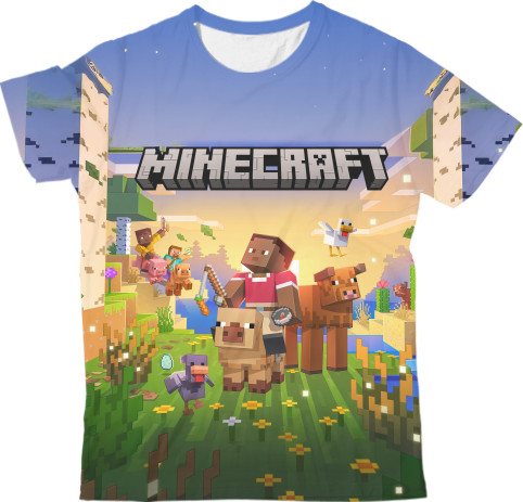 Футболка 3D Детская - Minecraft Spring to Life - Mfest