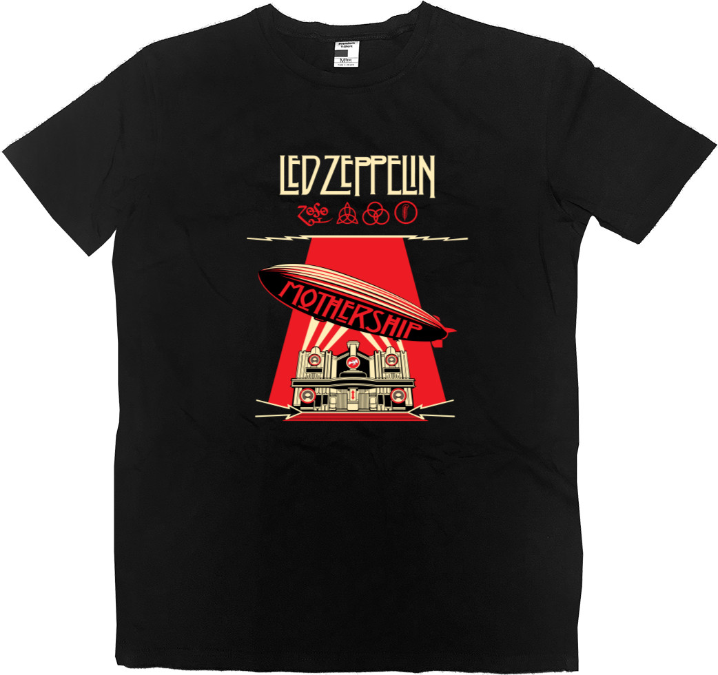 Футболка Премиум Мужская - Led Zeppelin Logo - Mfest Футболка Премиум Мужская - Led Zeppelin Logo - Mfest