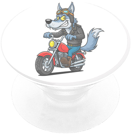 PopSocket Подставка для мобильного - Байкер Волк - Mfest
